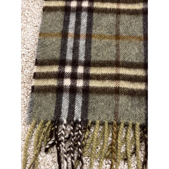 Burberry Of London 100% Cashmere Scarf Authentic Nova Check Fringe Unisex VTG - Picture 4 of 8